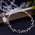 YouLaPan HP295 Flower Headwear Wedding Headband for Bride Crystal Pearls Women Tiara Bridal Headpieces Hair Jewelry Accessories