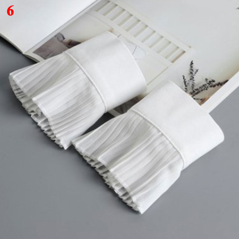 New Fake sleeves autumn winter wild sweater decorative sleeves pleated wrist Pleated organ fake sleeves universal fake cuff