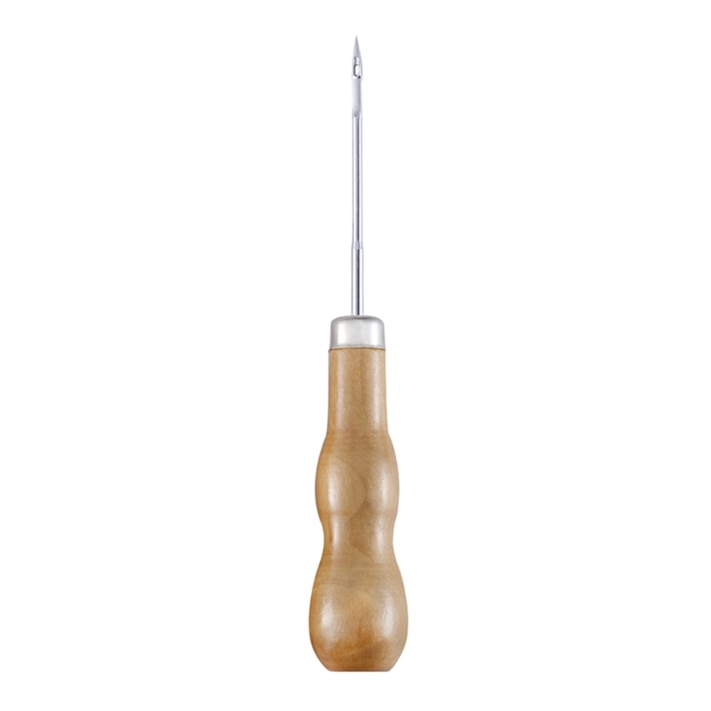 3PCS/SET Wooden Handle Sewing Awl Hand Stitcher Leathe Punch Tool DIY Shoe Repair Hook Tool Leather accessories
