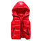 Women Winter Vests Hooded 2022 New Short Bright Color Vest Cotton Padded Jacket Sleeveless Female Winter Waistcoat Vest