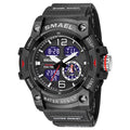 2022 New SMAEL Dual Time Men Watches 50m Waterproof Military Watches for Male 8007 Shock Resisitant Sport Watches Gifts Wtach