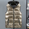 2022 New Women Winter Vests Hooded Short Bright Color Vest Cotton Padded Sleeveless Coat Female Waterproof Thick Waistcoat