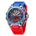 Quartz Watch For Men SMAEL Wristwatches Watcholorful Red Bracelet 50M Waterproof Alarm Clock Analog Digitals 8060 Sport Watches