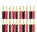 20pcs/10pairs Nakamichi BANANA PLUGS 24K Gold-plated 4MM Banana Connector with Screw Lock For Audio Jack Speaker Plugs Black&amp;Red