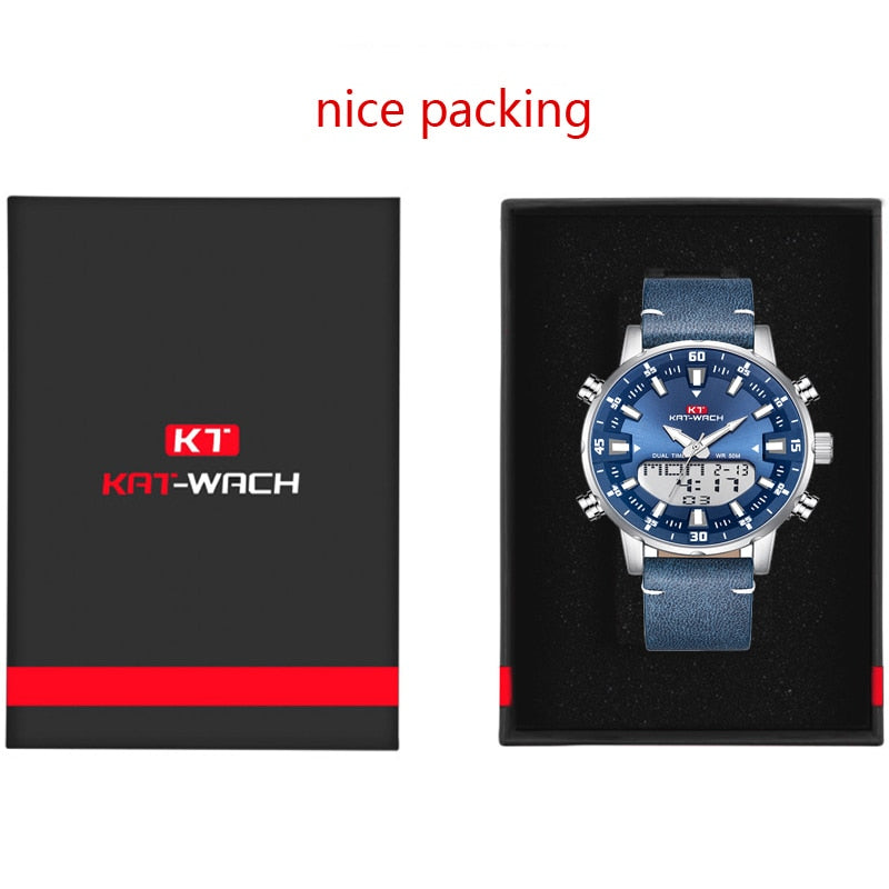 KAT-WACH Watch Male 2022 Sports Digital Watches Men Waterproof Steel Military Quartz Watch For Men Wristwatch Relogio Masculino