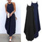 Women Dress Summer 2021 Casual Sleeveless Retro Halter Solid Beach Long Dress Round Neck Sling Fashion Beach Clothes Plus Size