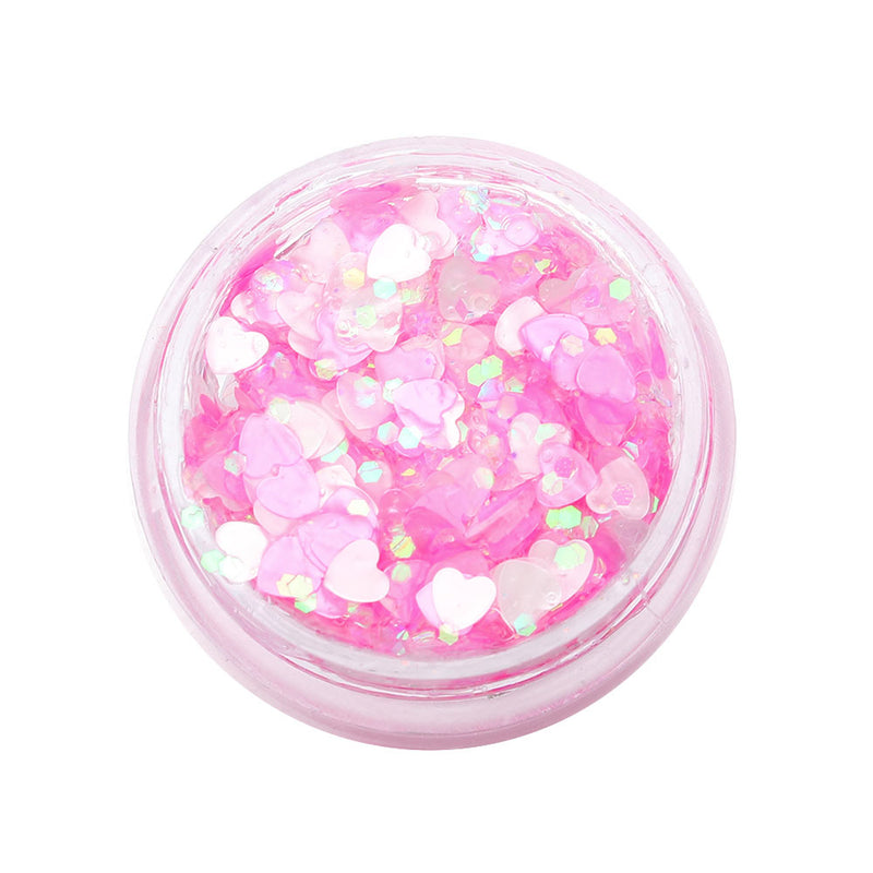 1Pcs Glitter Glam Eye Sparkly Glitter Hair Shimmer Gel Flash Heart Loose Sequins Glitter Eyeshadow Party Face Body Decoration