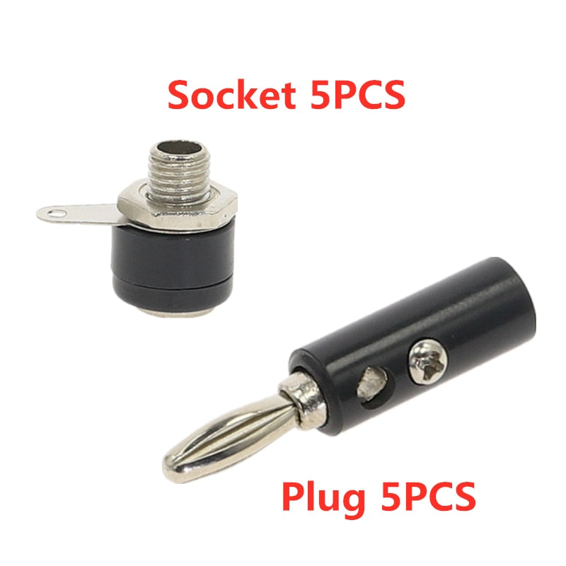 10Pcs/set Male Female J072 4mm Banana Plug Male And Female To Insert Connector Banana Pin DIY Model