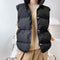 2022 Women Vest Coat Stand Collar Winter Women Warm Coat Oversize Tops Beige Vest Chaleco Mujer Gilet Casaco Feminino