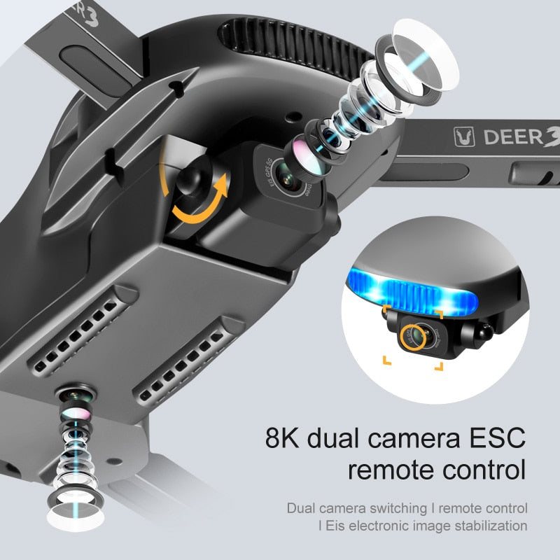2021 New LU3 Gps Drone 8K Hd Dual Camera Profesional Helicopter Fpv Eders Foldable Rc Quadcopter 5G Wifi Brushless Motor Drones