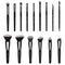 ZOREYA 7/15pcs Black Makeup Brushes Set Eye Shadow Powder Foundation Concealer Cosmetic Brush Makeup Blending Beauty Tools