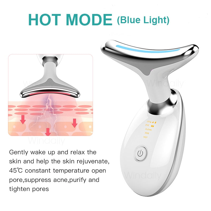 Neck Face Beauty Device LED Photon Therapy Skin Tighten Reduce Double Chin Anti Wrinkle Remove  Lifting Massager Skin Care Tools