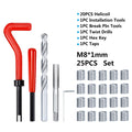 XCAN Thread Repair Tool 25pcs M3/M4/M5/M6/M7/M8/M10/M12/14 for Restoring Damaged Thread Spanner Wrench Twist Drill Bit Hand Tool