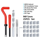 XCAN Thread Repair Tool 25pcs M3/M4/M5/M6/M7/M8/M10/M12/14 for Restoring Damaged Thread Spanner Wrench Twist Drill Bit Hand Tool