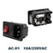 IEC320 C14 Electrical AC Socket 3 pin red LED 250V Rocker Switch 10A fuse female male inlet plug connector 2 pin socket mount