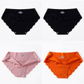4 PCS/Lot Seamless Panties For Women Plain Panties Slip Silk Female Underwear Soft Thin Light Panti Culotte Femme Underpants