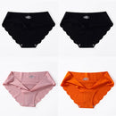 4 PCS/Lot Seamless Panties For Women Plain Panties Slip Silk Female Underwear Soft Thin Light Panti Culotte Femme Underpants