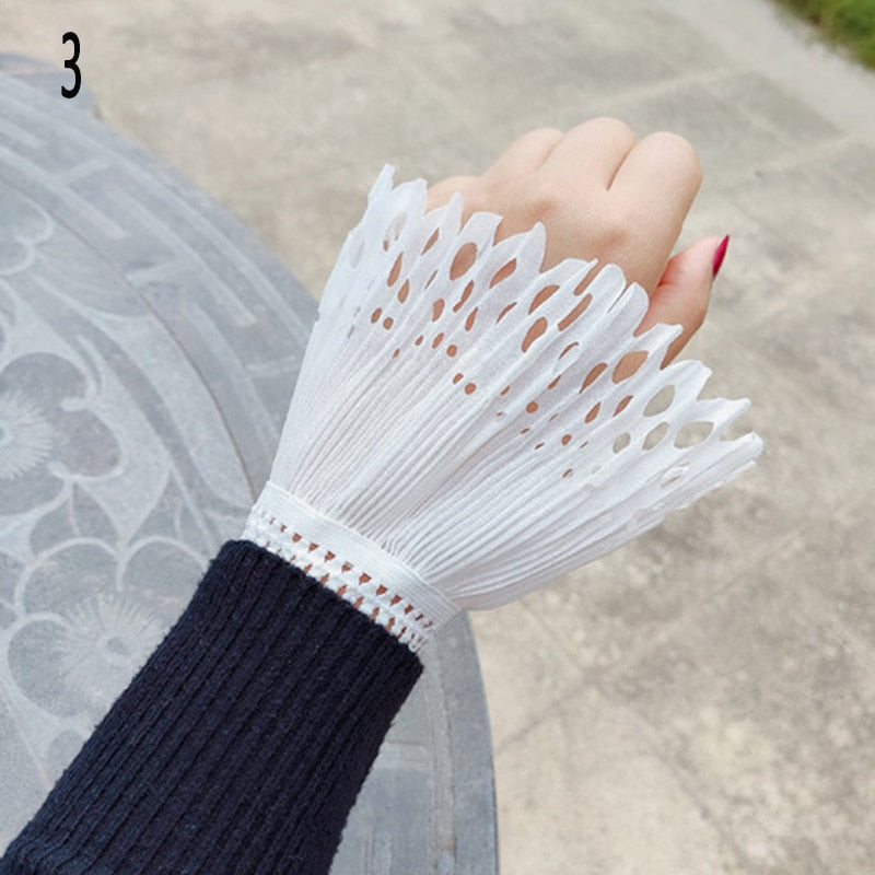 New Fake sleeves autumn winter wild sweater decorative sleeves pleated wrist Pleated organ fake sleeves universal fake cuff