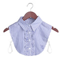 Women Cotton Lace Fake Collar Blouse Vintage Detachable Collar Women&#39;s shirt False Tie Men Lapel False Blouse Top Women Collars