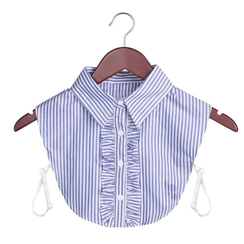 Women Cotton Lace Fake Collar Blouse Vintage Detachable Collar Women&