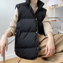 2022 Women Vest Coat Stand Collar Winter Women Warm Coat Oversize Tops Beige Vest Chaleco Mujer Gilet Casaco Feminino