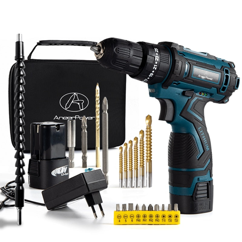 16.8V Wireless Impact Electric Cordless Screwdriver Power Tool 36NM Torque New Electric Drill Drilling Machine Mini Hand Drill
