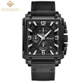 100%Original WISHDOIT Watch for Men&#39;s TOP Brand Waterproof Sports Chronograph Square 2021New Fashion Luxury Leather Wristwatches