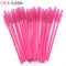 OKAYLASH 50Pcs Disposable Micro Glitter Eyelash Mascara Wands Mini Crystal Eye Lashes Brush Comb Pink White Spoolies