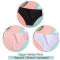 FINETOO Women&#39;s Cotton Panties 3Pcs Soft Striped Women Underpants Solid Girls Briefs Sexy Female Lingerie M-XL Comfort Underwear
