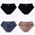 4 PCS/Lot Seamless Panties For Women Plain Panties Slip Silk Female Underwear Soft Thin Light Panti Culotte Femme Underpants