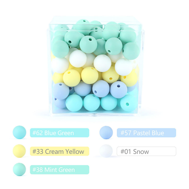 12mm 20pcs Silicone Baby Beads Round Teether Teething Beads DIY Pacifier Chain Necklace Pendant Toys BPA Free Baby Accessories
