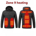 2021 NWE Men Winter Warm USB Heating Jackets Smart Thermostat Pure Color Hooded Heated Clothing Waterproof  Warm Jackets