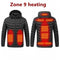 2021 NWE Men Winter Warm USB Heating Jackets Smart Thermostat Pure Color Hooded Heated Clothing Waterproof  Warm Jackets