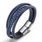 ZOSHI Trendy Genuine Leather Bracelets Mens Multilayer Braided Rope Bracelets Male Female Bracelets Retro Jewelry