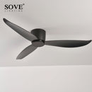 SOVE Modern Black White Low Floor DC Motor 30W Ceiling Fans With Remote Control Simple Ceiling Fan Without Light Home Fan 220V
