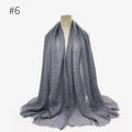 180X95CM Women Classic Muslim Crinkle Hijab Scarf Soft Cotton Head Scarves Turban Shawls Wraps Islamic Headband Femme Musulman
