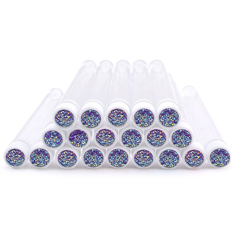 20pc Reusable Eyebrow Brush Tube Leopard Serpentine Diamond Flask Mascara Wand Dust-proof Eyelash Extension Supplies Makeup Tool