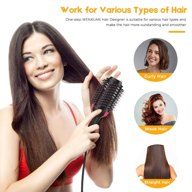 Hair Dryer Hot Air Brush Hair Brush Volumizer Salon Hot Air Styling Brush Negative Ion Hair Curler Hairdryer Brush Dryer Brush