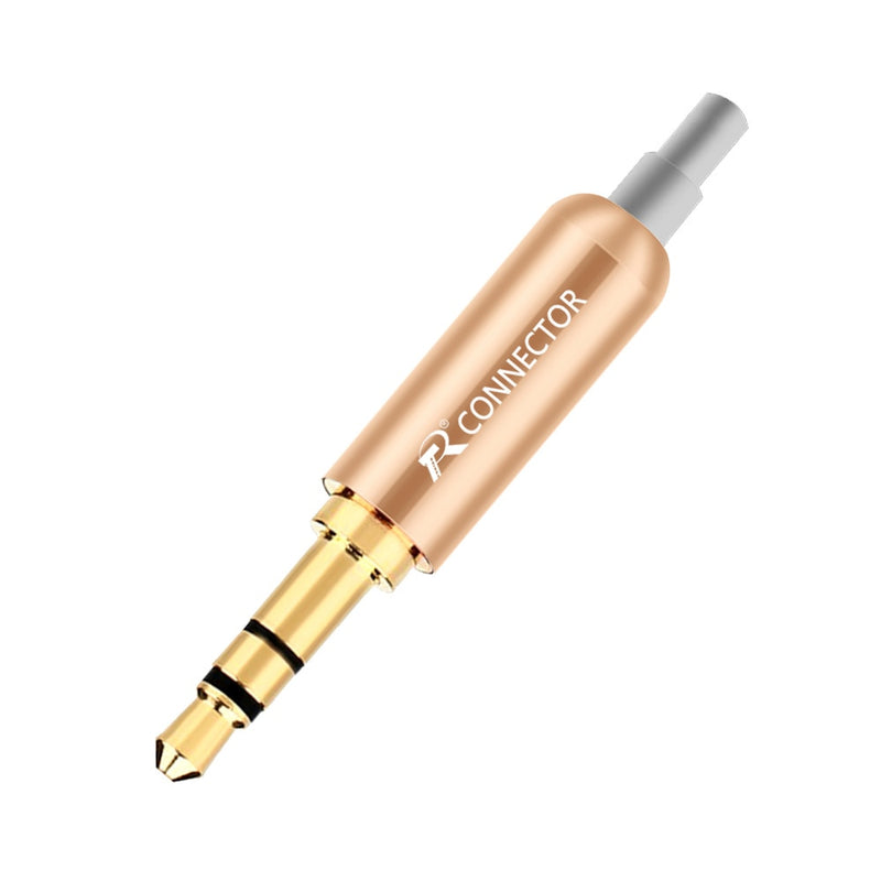 1pc Aluminum Jack 3.5 Earphone Plug with Tail plug clamps 3.5mm 3 pole Stereo Male Plug Gold Plated Wire Connector