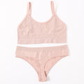 Seamless Women Bra Briefs Set Push Up Bra Crop Top High Waist Panties Sexy Lingerie Set Low Back Bralette Fitness Underwear Set