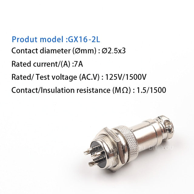 1 Set GX16 Nut TYPE Male &amp; Female Electrical Connector 2/3/4/5/6/7/8/9/10 Pin Circular Aviation Socket Plug Wire Panel Connector