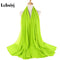 Muslim 2021 New Chiffon Hijab Scarf Women Solid Color Soft Long Shawls and Wraps Islamic Head Scarves Fashion turbante mujer