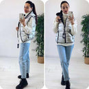 2022 New Women Winter Vests Hooded Short Bright Color Vest Cotton Padded Sleeveless Coat Female Waterproof Thick Waistcoat