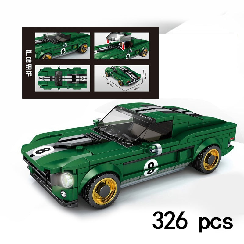Racing Car City Speed Champions Sports Model Building Blocks DIY Bricks Kids Toy Classic Rally Super Racers Vehicle f1 technique
