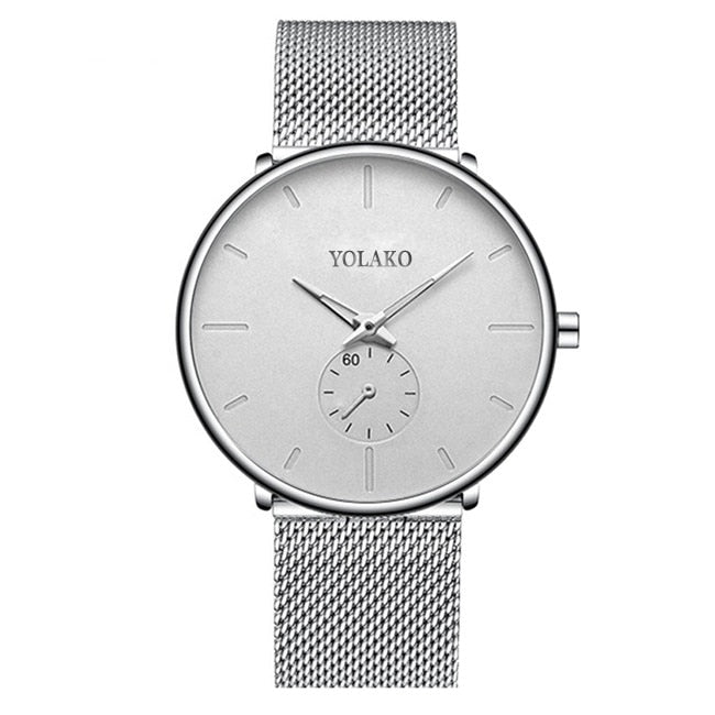 2022 Mens Fashion Minimalist Watches Men Business Casual Quartz Watch Simple Male Stainless Steel Mesh Band Clock reloj hombre