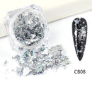 Crystal Fire Opal Flakes Nail Sequins Purple Holographic Glitter DIY Chrome Powder for Spring Nails Manicure Paillettes GL1857