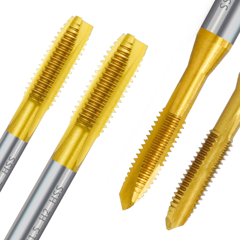 HSS Titanium Coating Screw Tap Drill Bit M2 M2.5 M3 M3.5 M4 M5 M6 M8 M10 M12 Metric Straight Flute Thread Tap Hand Tools