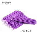 100/200pcs Micro Brushes Cotton Swab Eyelash Extension Disposable Eye Lash Glue Cleaning Brushes Applicator Sticks Makeup Tools