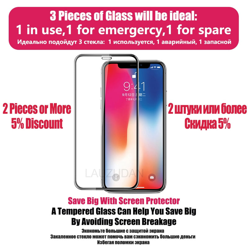 Protective Tempered Glass For iPhone 11 12 13 14 Pro Max Screen Protector iPhone XR X XS Max 7 8 6 Plus 13 12 Mini SE 2020 Glass