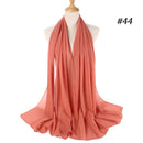 Muslim Bubble Chiffon Hijab Scarf Women Solid Color Soft Long Shawls and Wraps Georgette Head Scarves Ladies Hijabs